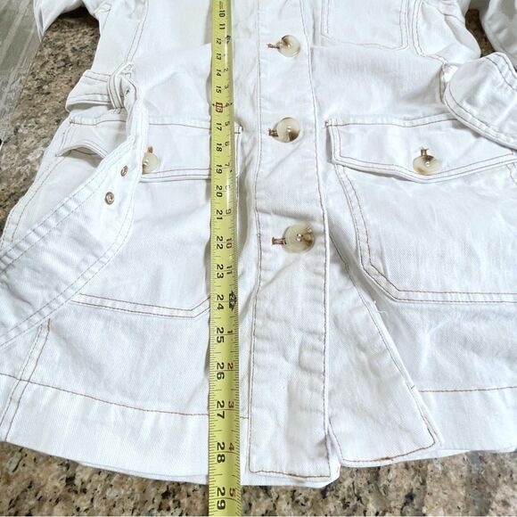 Bagatelle Collection Off-white Utility Jacket Button Belted Cotton, Women Small - Picture 8 of 11